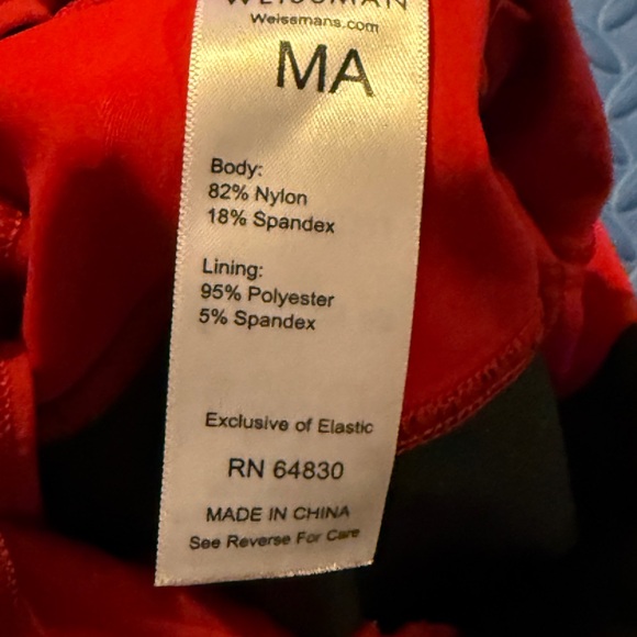 Weissman Red and Black Dance Bodysuit - Picture 5 of 6